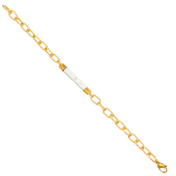 Halcyon & Hadley Link Love Bracelet in Gold and Clear Crystal Quartz - Women's Earrings - Women's Jewelry - Unique Earrings - Statement Earrings