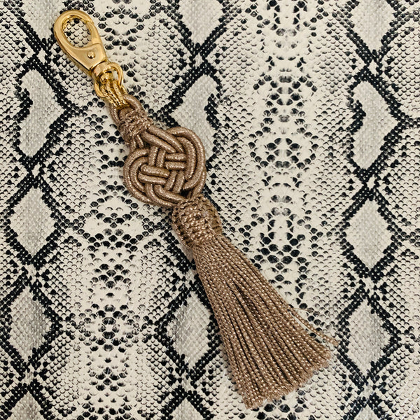 Halcyon & Hadley Moroccan Silk Tassel Bag Charm in Bronze - Women's Earrings - Women's Jewelry - Unique Earrings - Statement Earrings