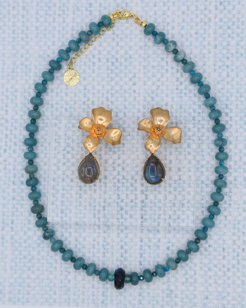 Lagoon Necklace With Jade and Apatite