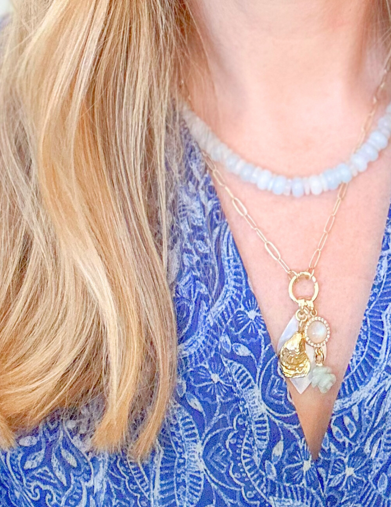 Moon and Sky Gemstone Necklace