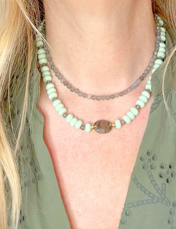 Lake Necklace Duo With Labradorite and Agate