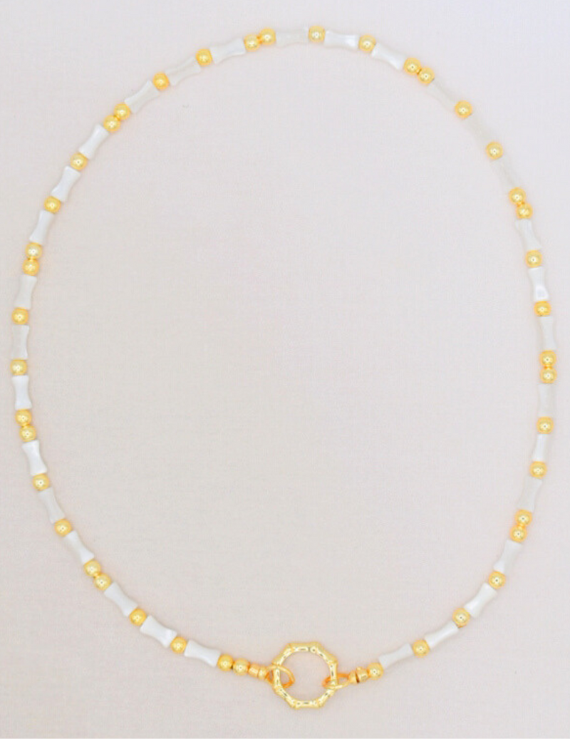 Mother of Pearl Bamboo Necklace