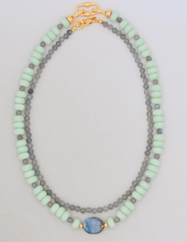 Lake Necklace Duo With Labradorite and Agate