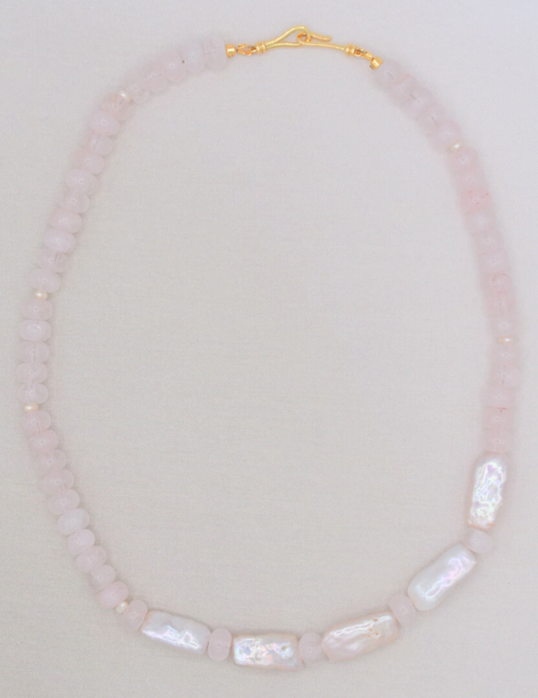 Rose Quartz Pearl Necklace
