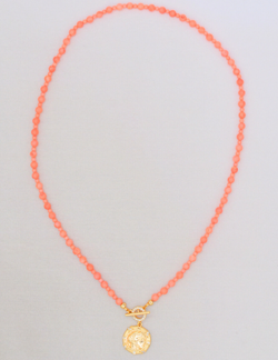 Roman Coin Coral Necklace