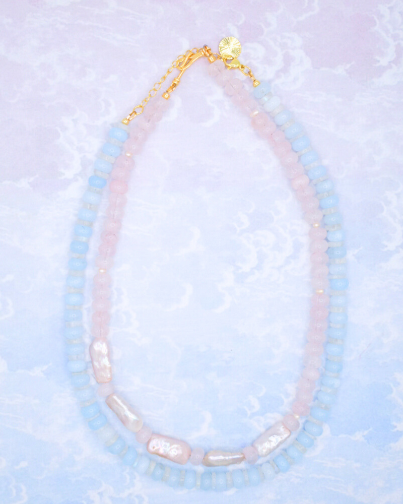 Rose Quartz Pearl Necklace