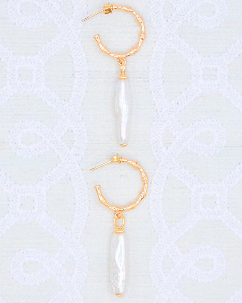 Bamboo and Pearls Earrings