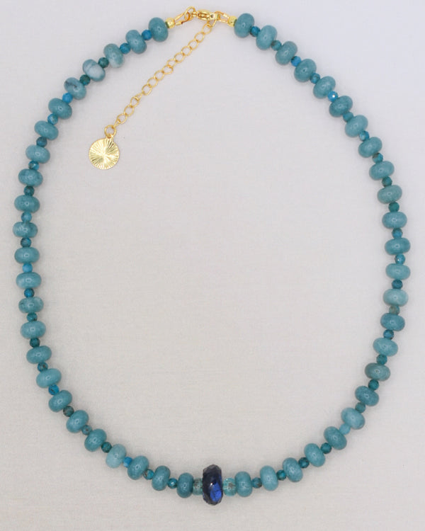 Lagoon Necklace With Jade and Apatite