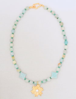 Gemstone Sunburst Necklace