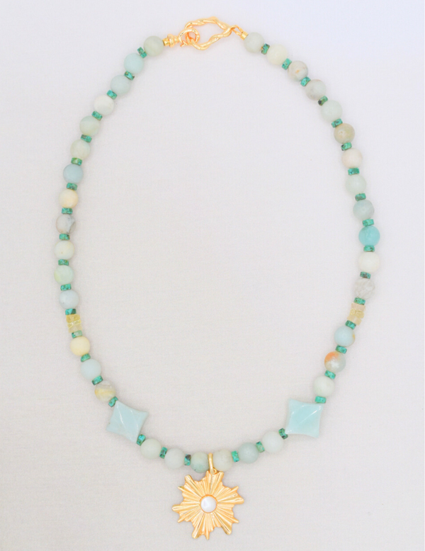 Gemstone Sunburst Necklace