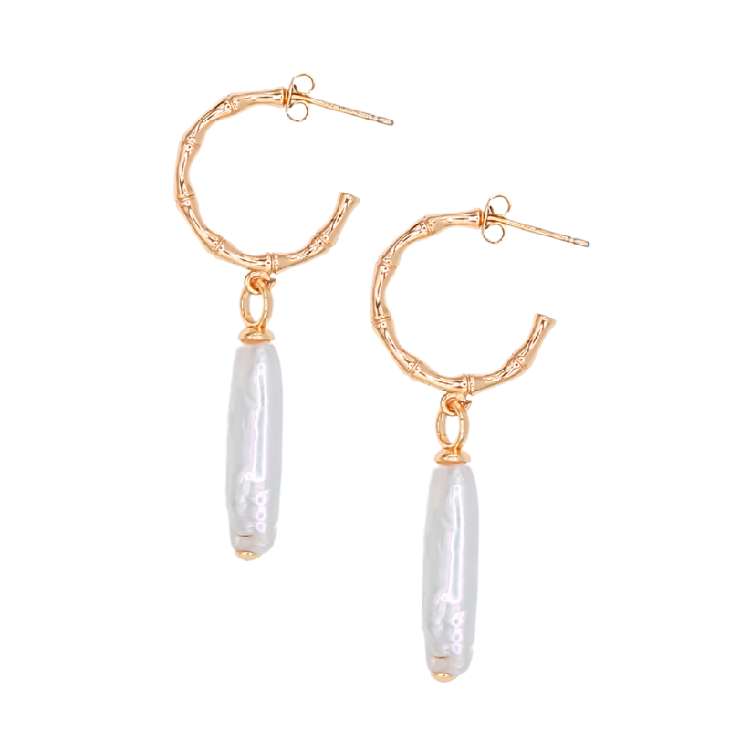 Bamboo and Pearls Earrings