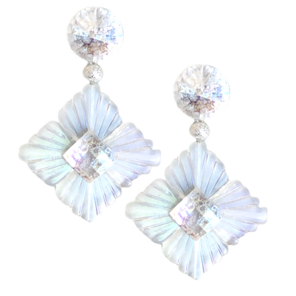 Halcyon & Hadley Snow Queen Statement Earrings with Swarovski Crystals - Women's Earrings - Women's Jewelry - Unique Earrings - Statement Earrings