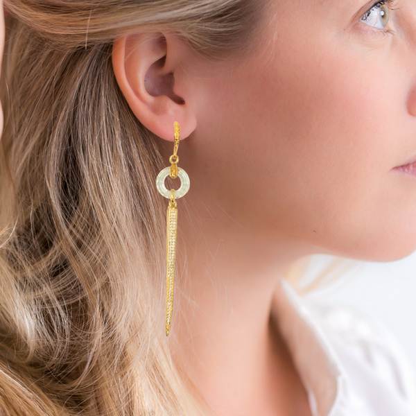 Halcyon & Hadley Deco Mirror Earrings - Women's Earrings - Women's Jewelry - Unique Earrings - Statement Earrings