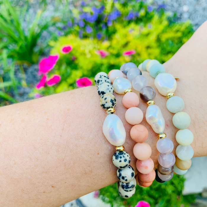 HH Stack Bracelet in Matte Green Amazonite