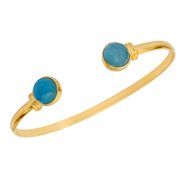 Halcyon & Hadley The Halcyon Cuff Bracelet in Blue Chalcedony - Women's Earrings - Women's Jewelry - Unique Earrings - Statement Earrings