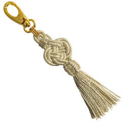 Halcyon & Hadley Moroccan Silk Tassel Bag Charm in Silver - Women's Earrings - Women's Jewelry - Unique Earrings - Statement Earrings