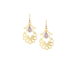 Halcyon & Hadley Petite Palais Gold Earrings with Teardrop Gemstones - Women's Earrings - Women's Jewelry - Unique Earrings - Statement Earrings