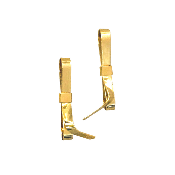 Halcyon & Hadley Big Gold Bows Statement Stud Earrings - Women's Earrings - Women's Jewelry - Unique Earrings - Statement Earrings