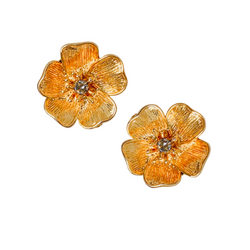 Halcyon & Hadley Beach Rose Stud Earrings with Swarovski Crystals - Women's Earrings - Women's Jewelry - Unique Earrings - Statement Earrings