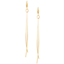 Halcyon & Hadley Golden Grass Linear Earrings - Women's Earrings - Women's Jewelry - Unique Earrings - Statement Earrings