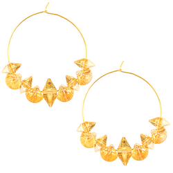 Halcyon & Hadley Swarovski Sunshine Hoop Earrings - Women's Earrings - Women's Jewelry - Unique Earrings - Statement Earrings