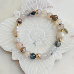 HH Stack Bracelet in White Agate