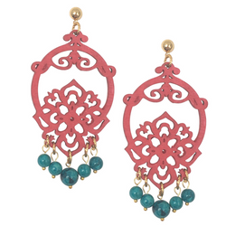 Halcyon & Hadley Chinoiserie Summer Statement Earrings - Women's Earrings - Women's Jewelry - Unique Earrings - Statement Earrings