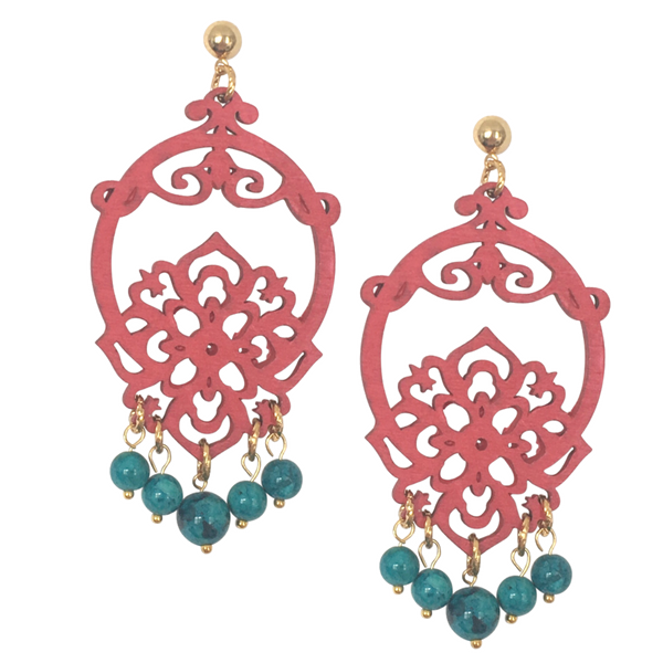 Halcyon & Hadley Chinoiserie Summer Statement Earrings - Women's Earrings - Women's Jewelry - Unique Earrings - Statement Earrings