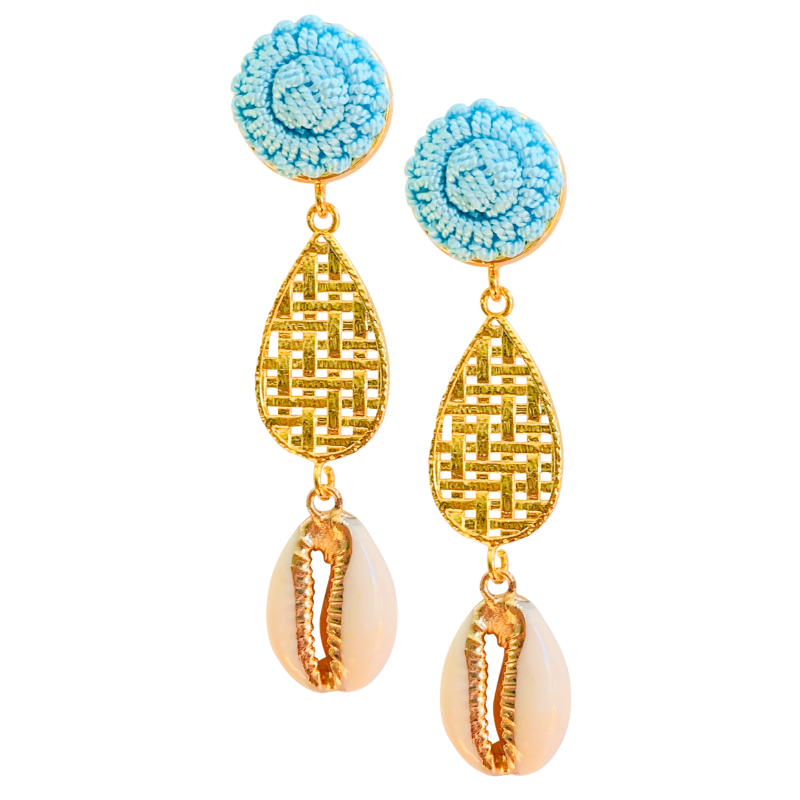 Halcyon & Hadley Palm Beach Puka Shell Statement Earrings - Women's Earrings - Women's Jewelry - Unique Earrings - Statement Earrings