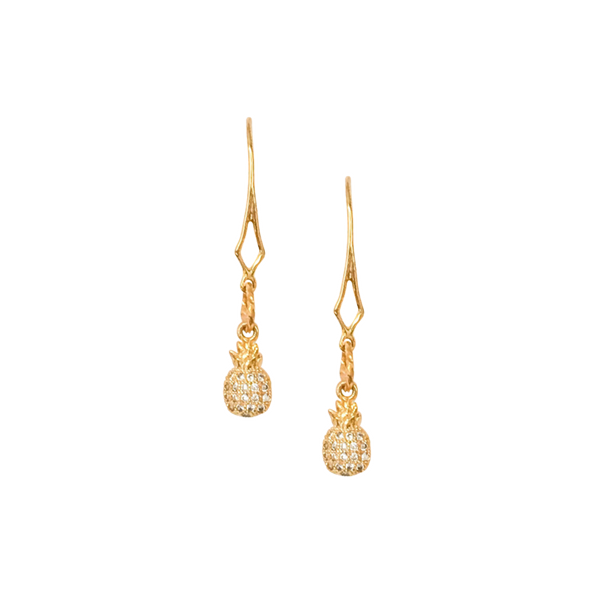Halcyon & Hadley La Petite Pave Pineapples Drop Earrings - Women's Earrings - Women's Jewelry - Unique Earrings - Statement Earrings