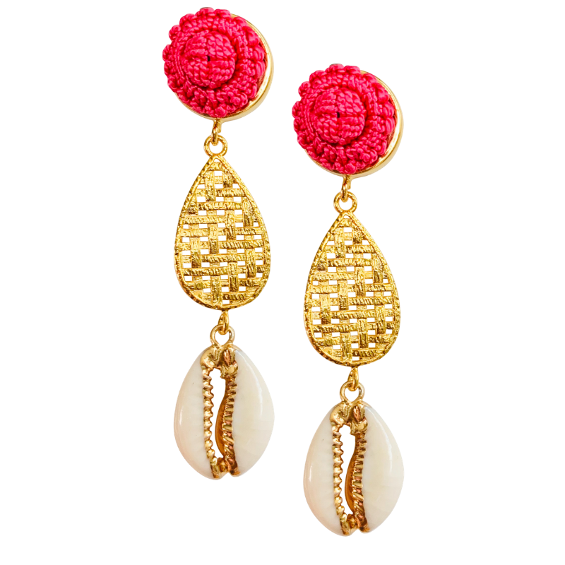 Halcyon & Hadley Palm Beach Puka Shell Statement Earrings - Women's Earrings - Women's Jewelry - Unique Earrings - Statement Earrings