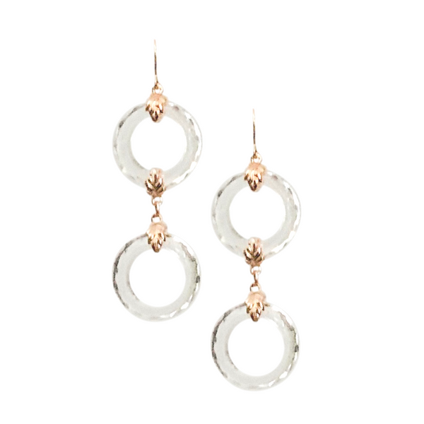 Halcyon & Hadley Hollywood Regency Earrings in Clear and Rose Gold - Women's Earrings - Women's Jewelry - Unique Earrings - Statement Earrings