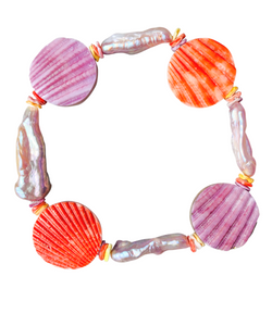 Halcyon & Hadley Cassis Bracelet with Keishi Pearls and Pecten Shells - Women's Earrings - Women's Jewelry - Unique Earrings - Statement Earrings