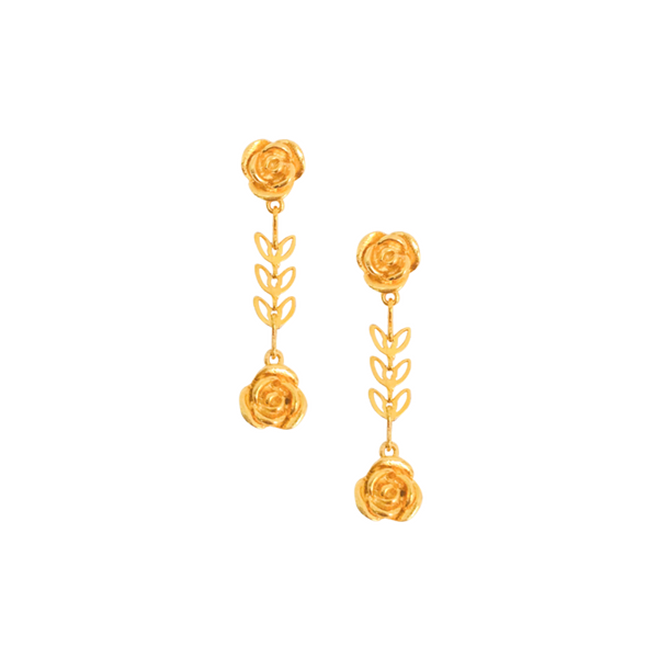 Halcyon & Hadley Gold-Filled Rosebud Drop Earrings - Women's Earrings - Women's Jewelry - Unique Earrings - Statement Earrings