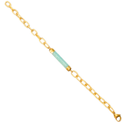 Halcyon & Hadley Link Love Bracelet in Gold and Amazonite - Women's Earrings - Women's Jewelry - Unique Earrings - Statement Earrings