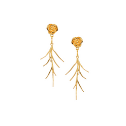 Halcyon & Hadley Winter Rose Drop Earrings - Women's Earrings - Women's Jewelry - Unique Earrings - Statement Earrings