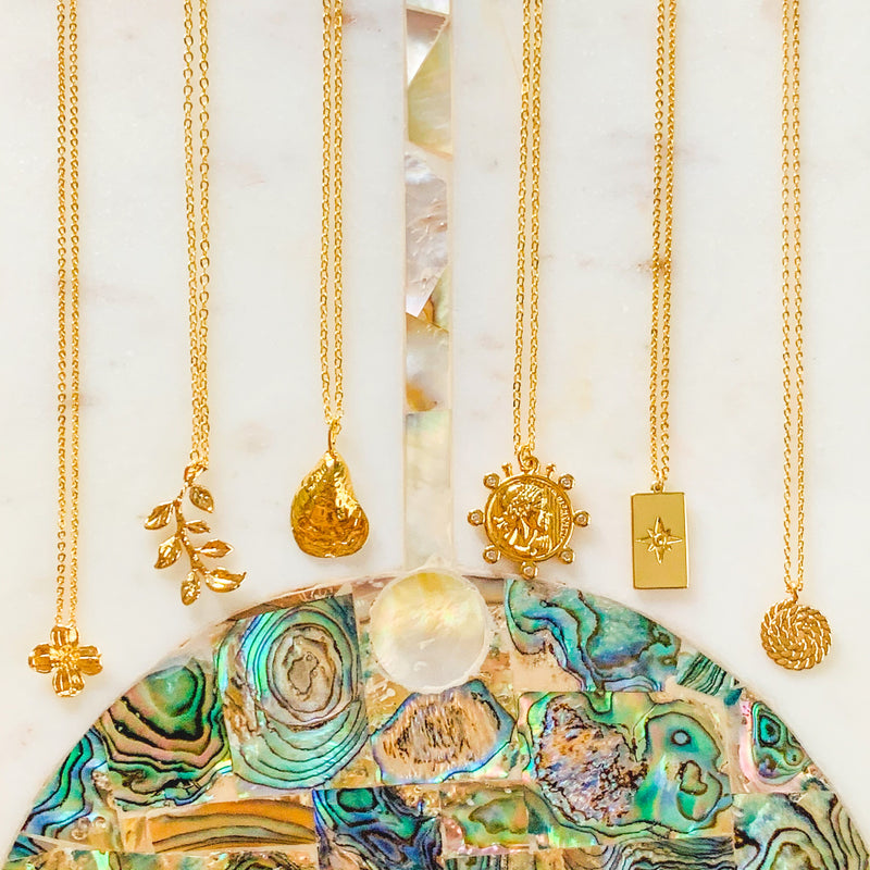 Grecian Pave Coin Necklace