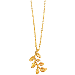 Gilded Olive Branch Necklace in Gold