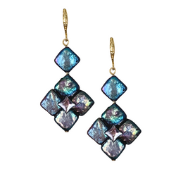 Halcyon & Hadley La Mer Drop Earrings with Prussian Blue Keshi Pearls - Women's Earrings - Women's Jewelry - Unique Earrings - Statement Earrings