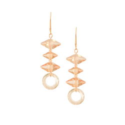 Halcyon & Hadley Swarovski Crystal Golden Temple Drop Earrings - Women's Earrings - Women's Jewelry - Unique Earrings - Statement Earrings