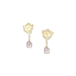Halcyon & Hadley Amethyst and Sterling Silver English Rose Earrings - Women's Earrings - Women's Jewelry - Unique Earrings - Statement Earrings