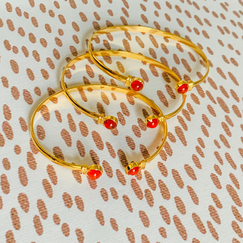 Halcyon & Hadley The Hadley Cuff Bracelet in Carnelian - Women's Earrings - Women's Jewelry - Unique Earrings - Statement Earrings