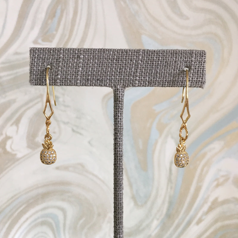 Halcyon & Hadley La Petite Pave Pineapples Drop Earrings - Women's Earrings - Women's Jewelry - Unique Earrings - Statement Earrings