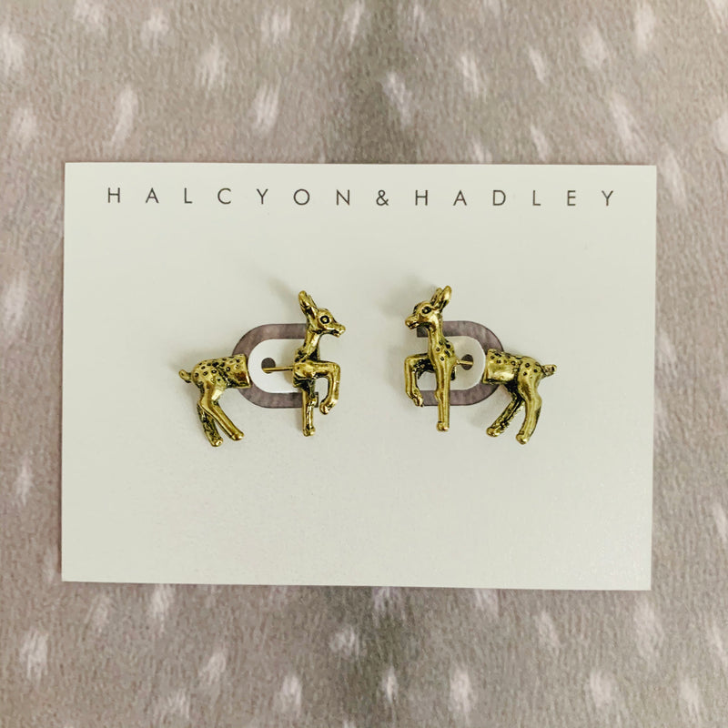 Halcyon & Hadley Doe, a Deer Statement Studs - Women's Earrings - Women's Jewelry - Unique Earrings - Statement Earrings